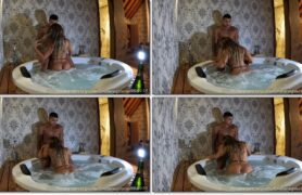 Cristiane Galera aprovando seu privacy mamando seu parceiro na banheira