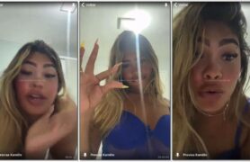 Kamille Dias exibindo seu privacy em um vídeo ao vivo