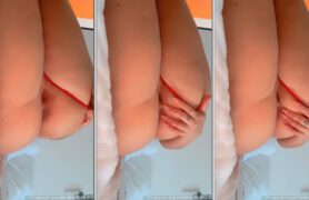 Michelly Ruiva, famosa do OnlyFans, foi flagrada em um vídeo íntimo mostrando seu bumbum enquanto usava uma calcinha