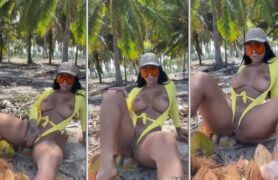Valentina Ferraz se masturbando com vontade ao ar livre