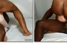 Garota de pele clara fez sexo com dois homens negros em uma cena de dupla penetração bem quente