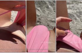 Vanessinha Vailatti mostrando seu privacy na praia de maneira ousada